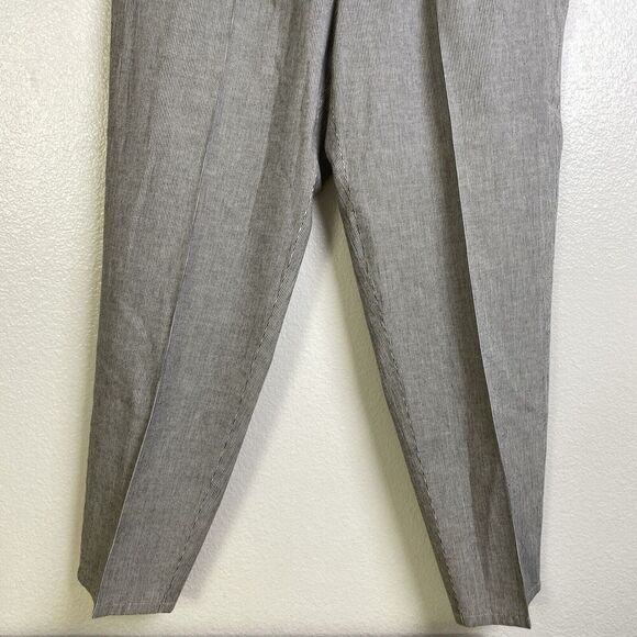 Eileen Fisher Organic Linen Tapered Pants Womens Multi Striped Crop Size Large - Picture 4 of 8
